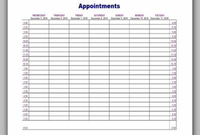 Appointment Schedule Template 03