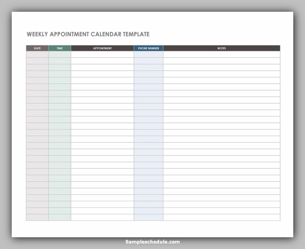 10 Best Appointment Schedule Template | sample schedule