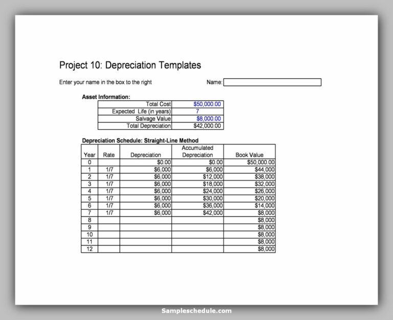 27+ Sample Depreciation Schedule sample schedule