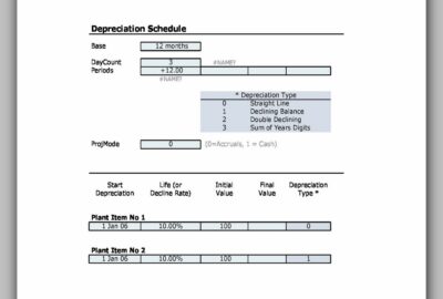 Depreciation Schedule Sample 13