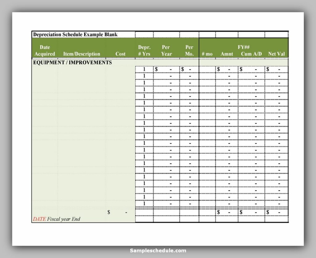 27+ Sample Depreciation Schedule | sample schedule