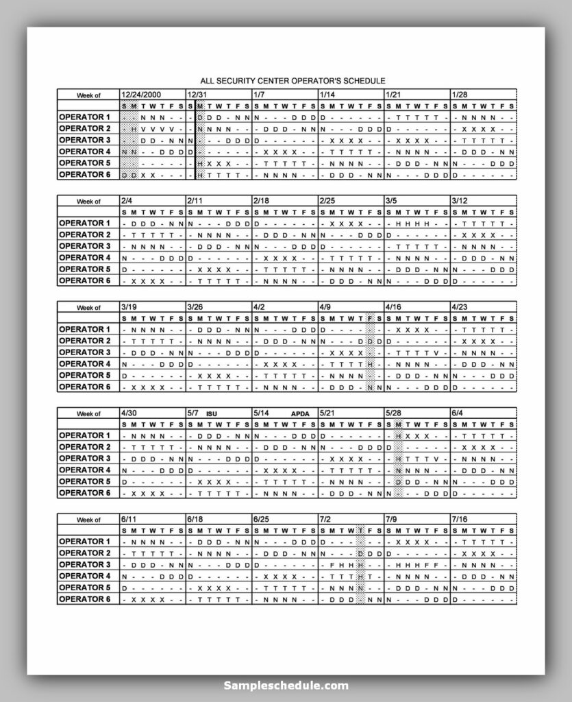 20 DuPont Shift Schedule Free sample schedule