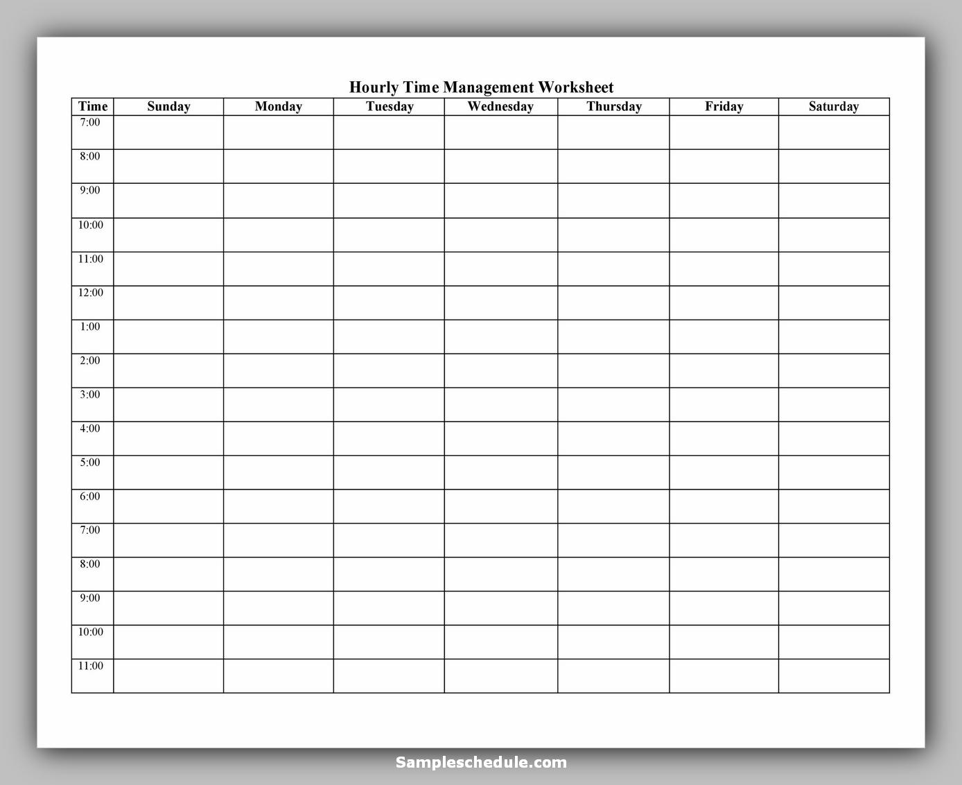 Hourly Schedule Template 04