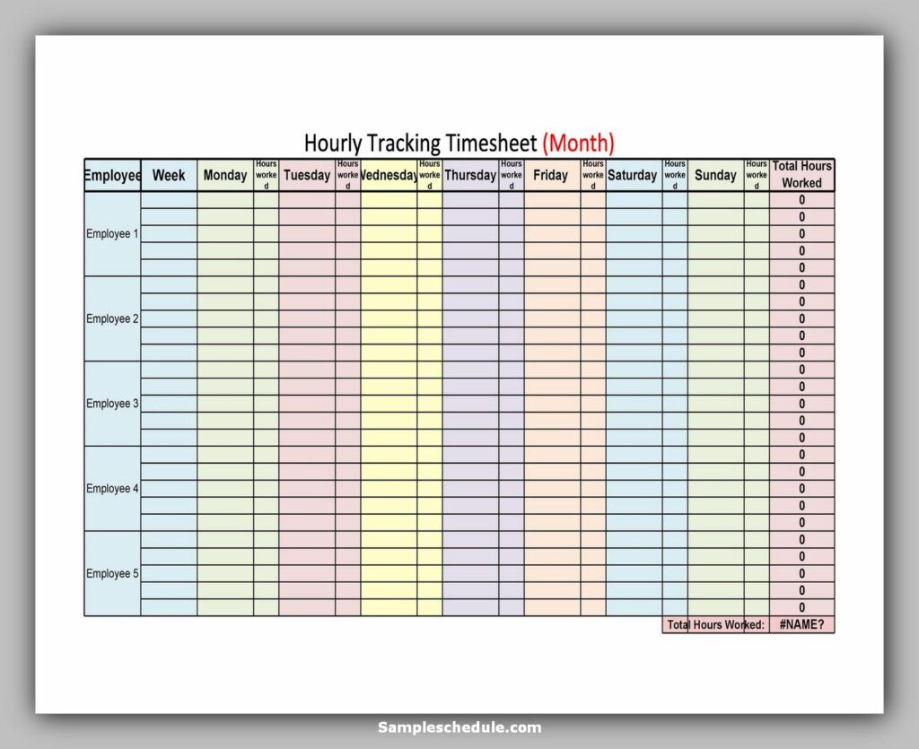 Hourly Schedule Template 22