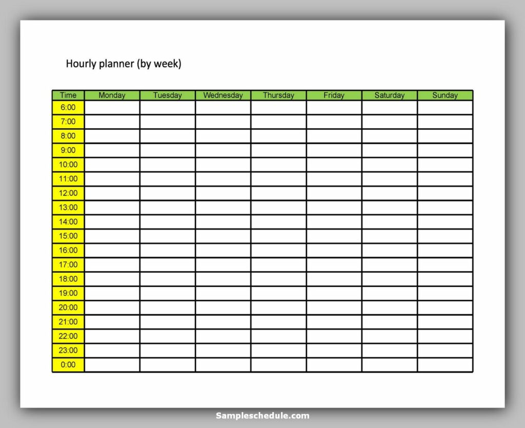 Hourly Schedule Template 28