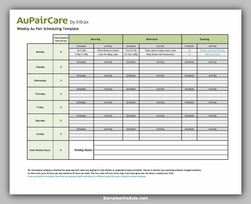 Hourly Schedule Template 29