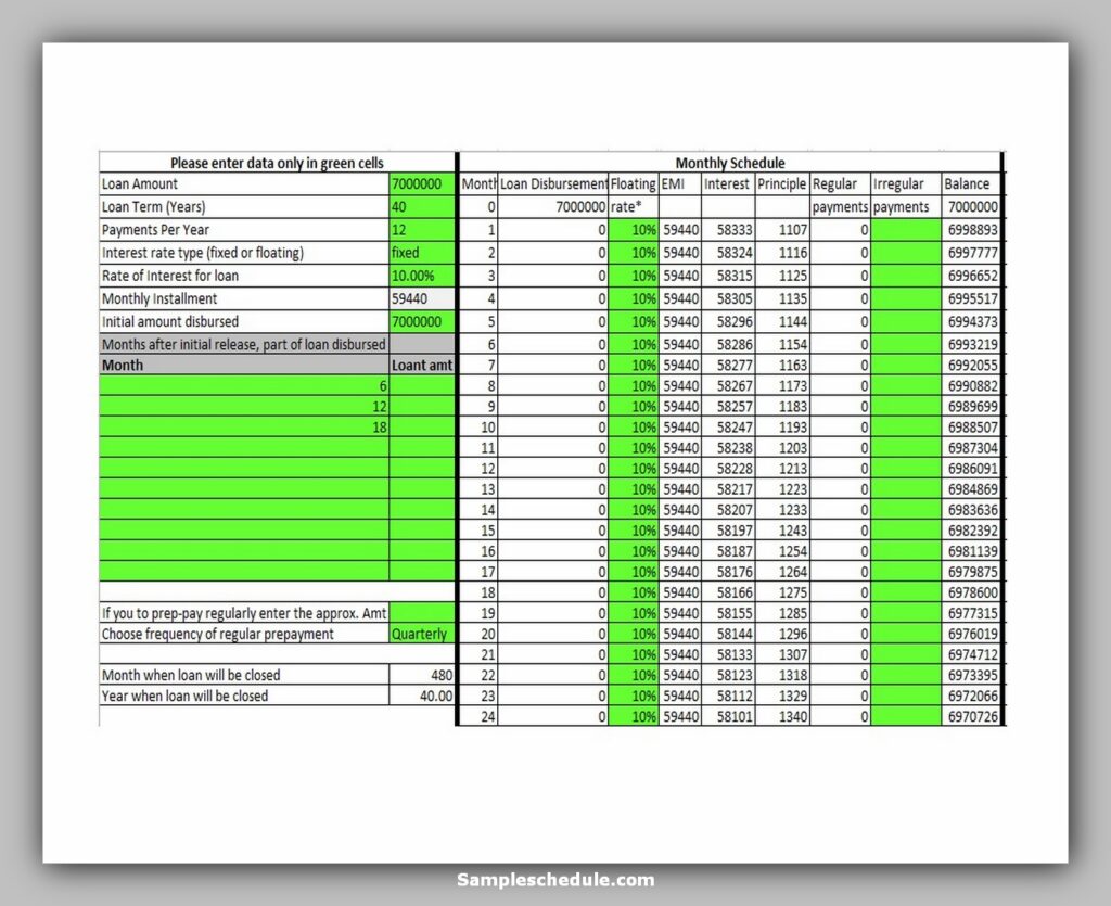 Loan Amortization Schedule 18