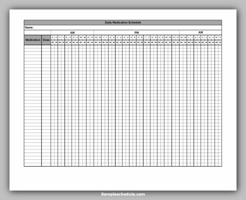 Medication Schedule Template 11 Medication Schedule Template 11