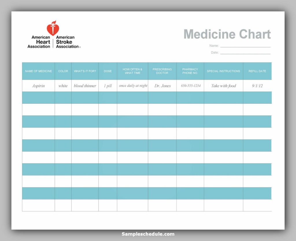 Medication Schedule Template 25 Medication Schedule Template 25
