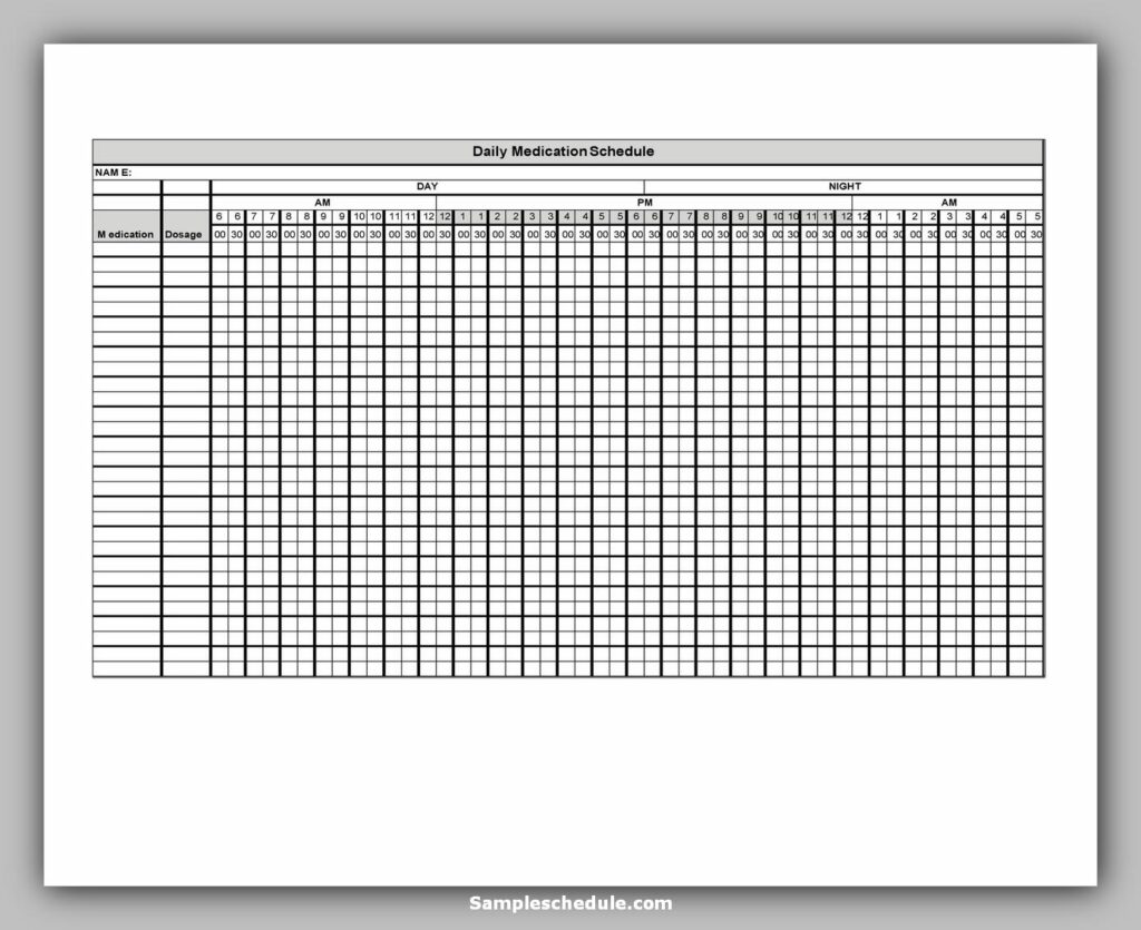 Medication Schedule Template 28