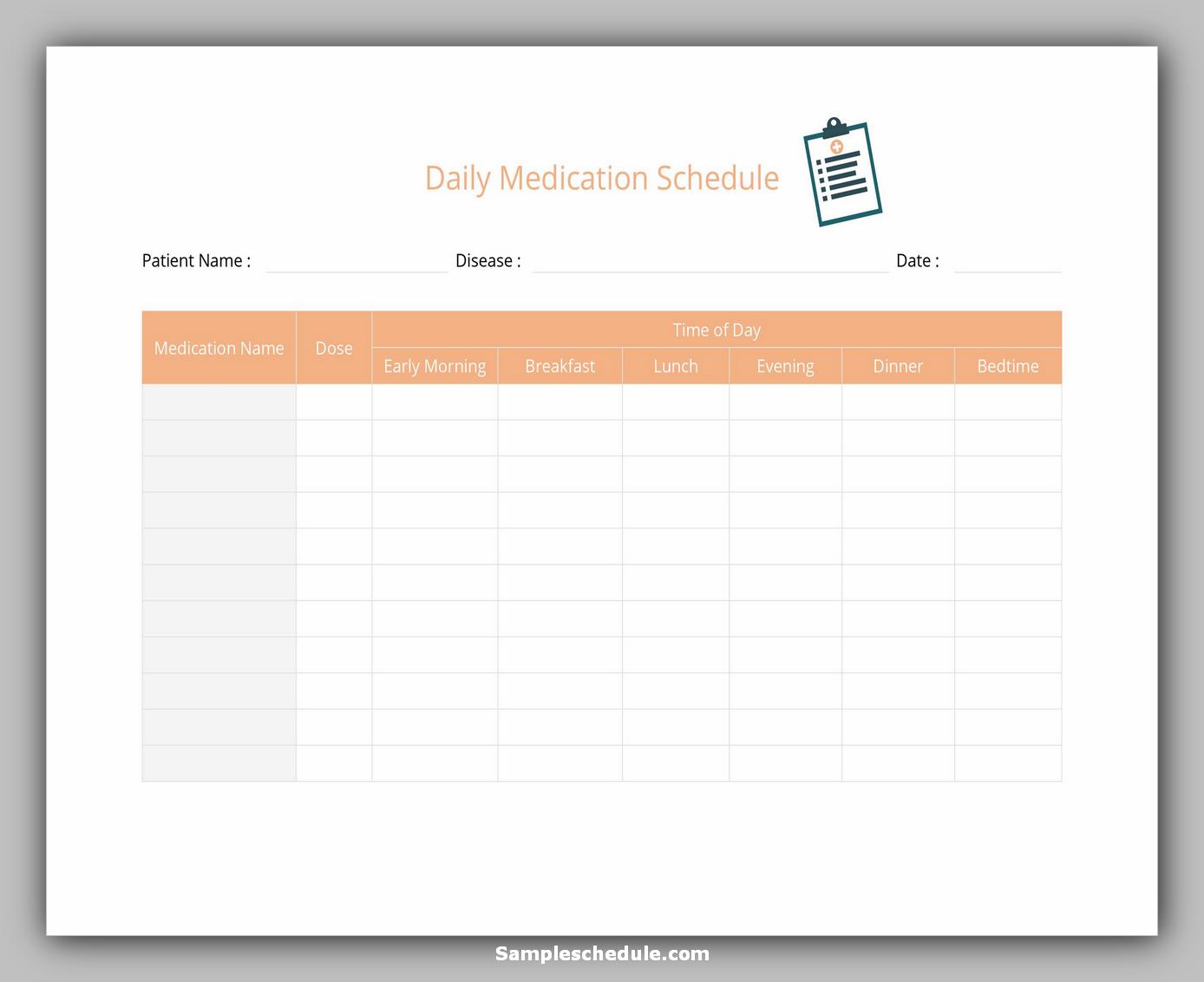 Medication Schedule Template 31