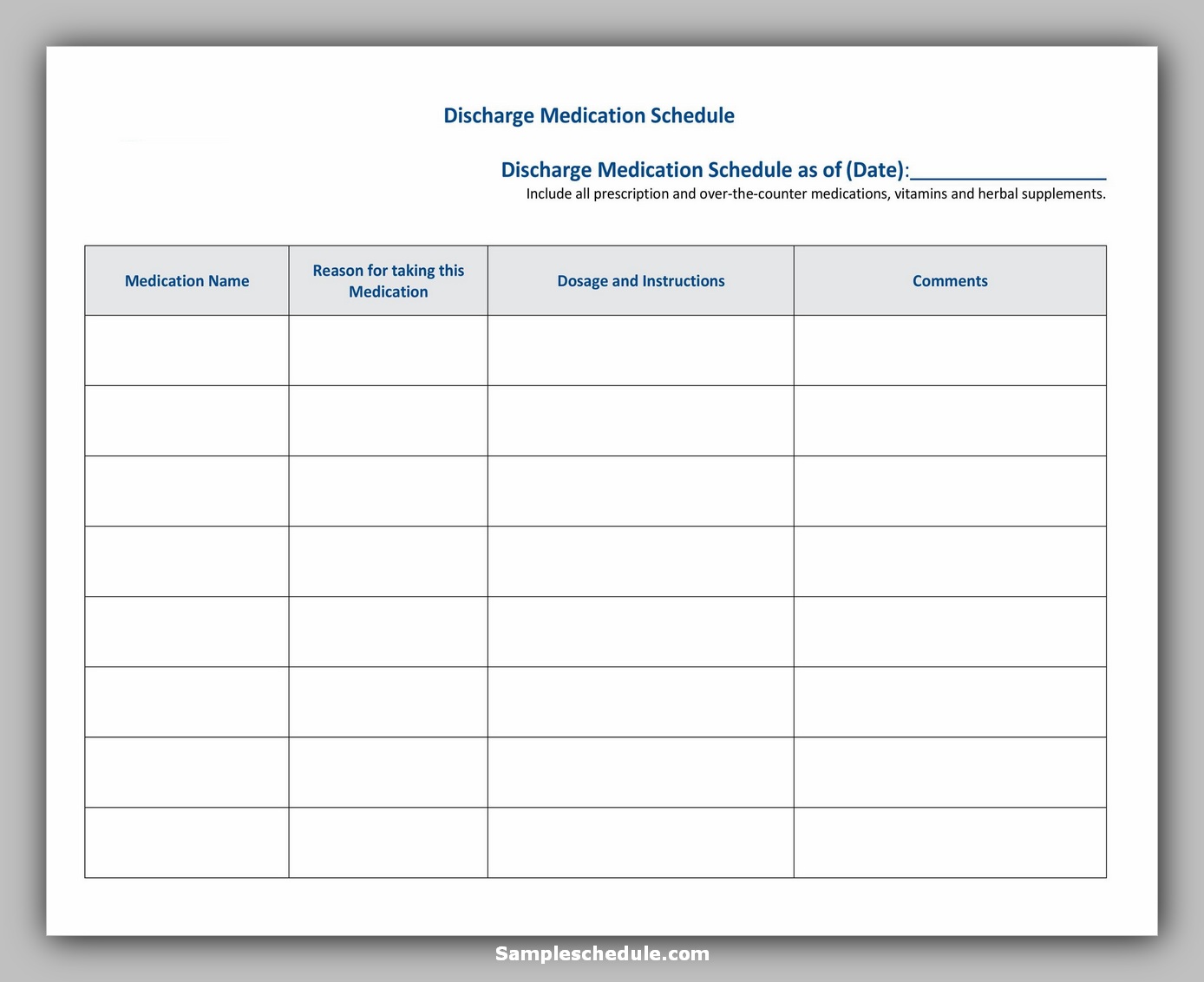 Medication Schedule Template 32