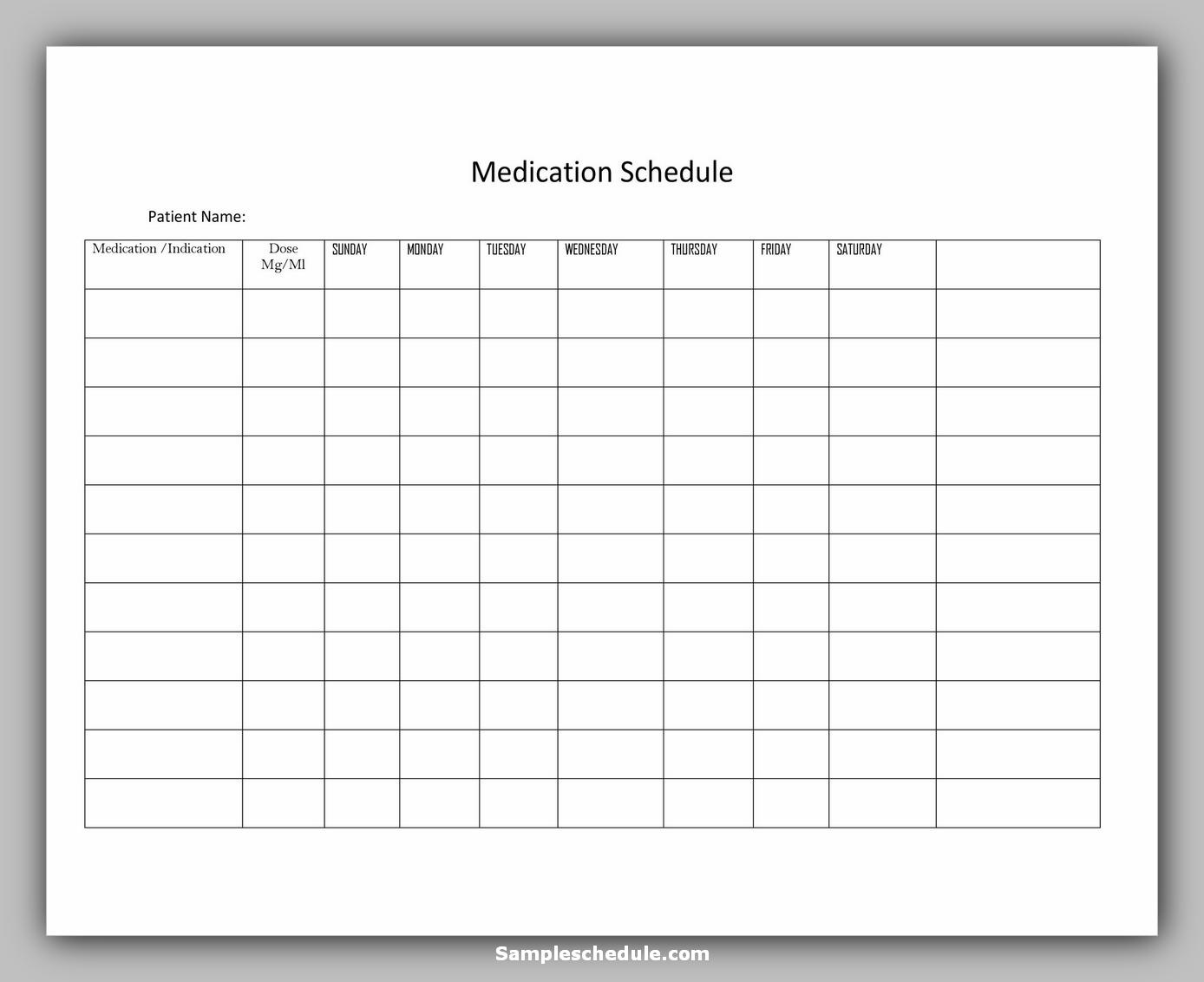 Medication Schedule Template 38