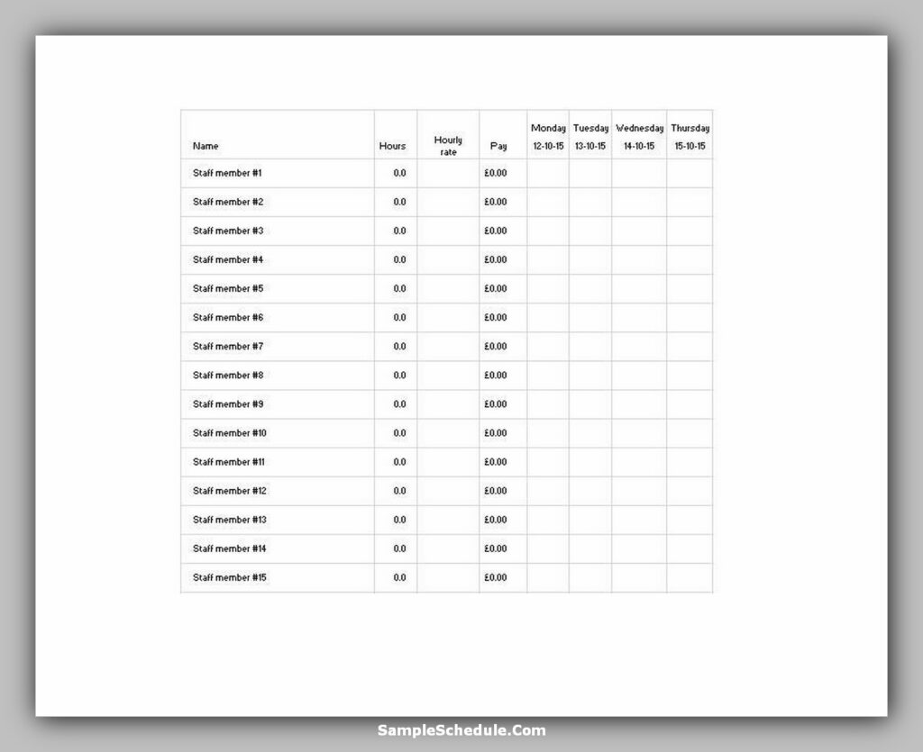 Nurse Schedule Template 01