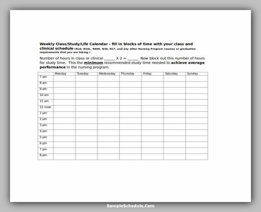 Nurse Schedule Template 02