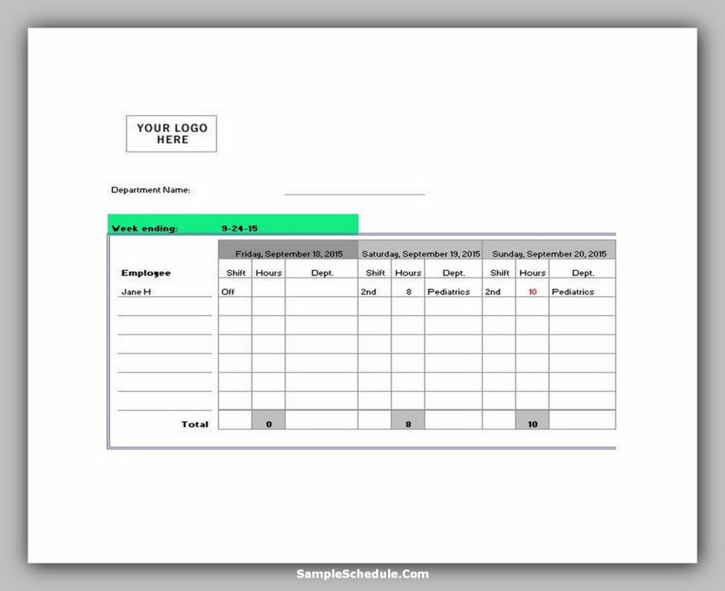 Nurse Schedule Template 03