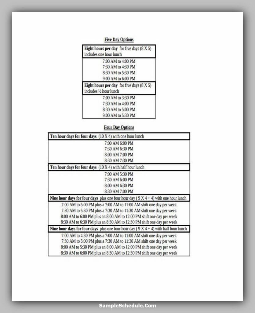 Nurse Schedule Template 09