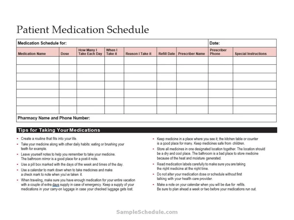 Patient Schedule Template 01