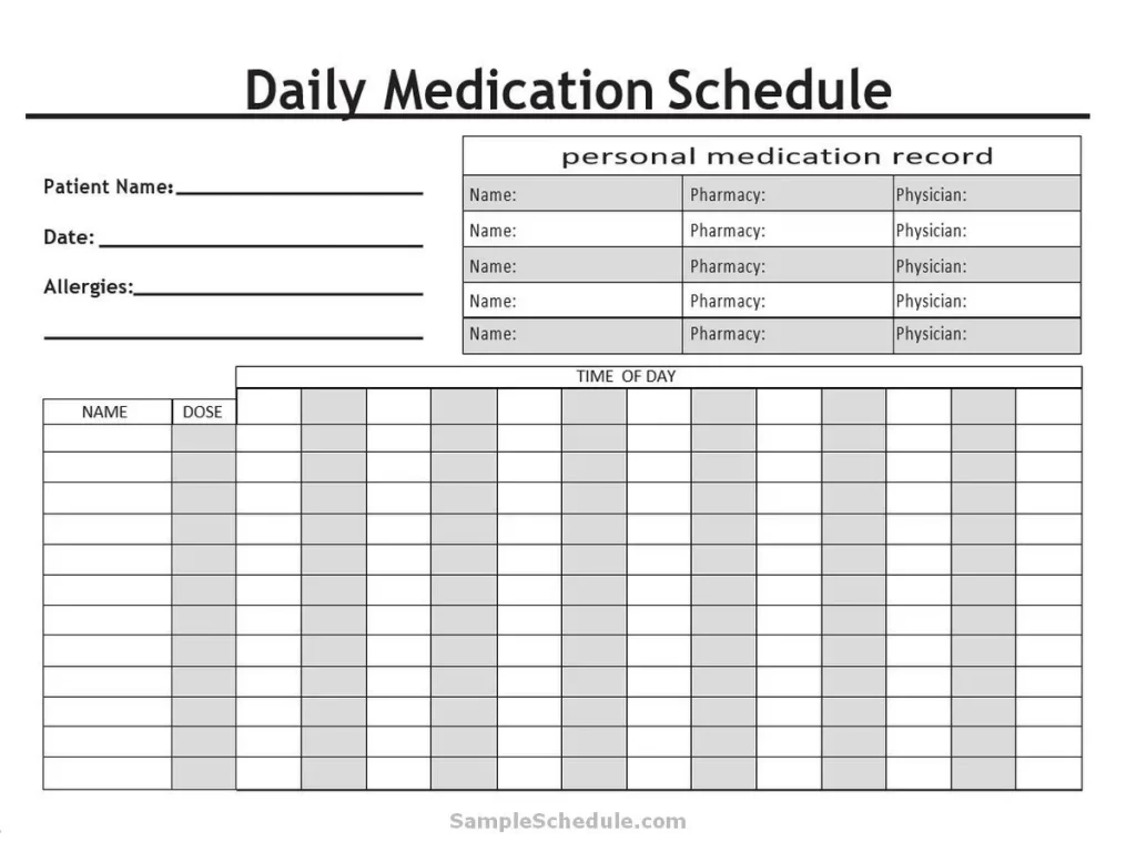 Patient Schedule Template 04
