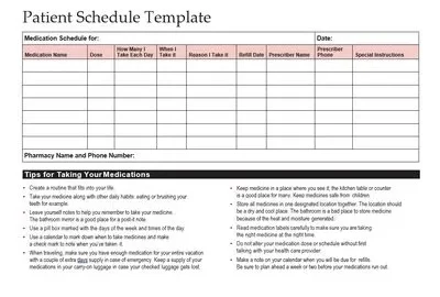 Patient Schedule Template Featured