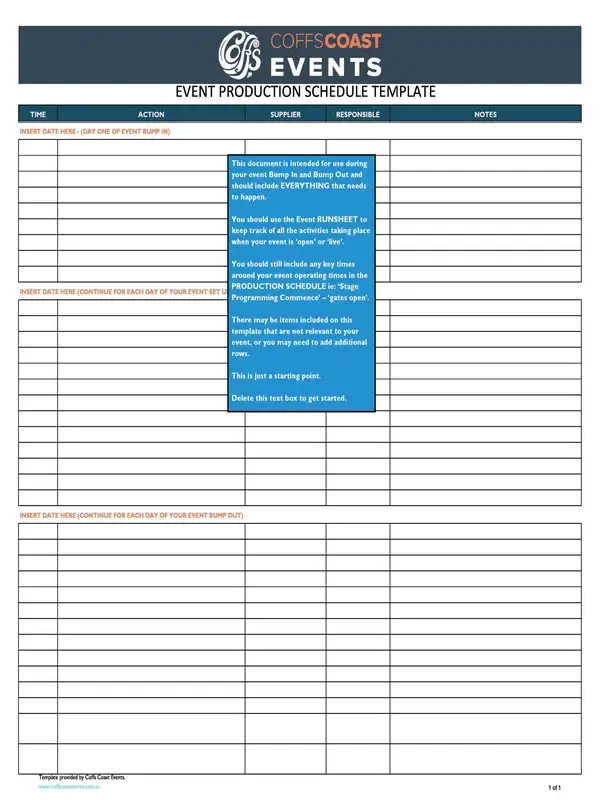 Production Schedule Template 02