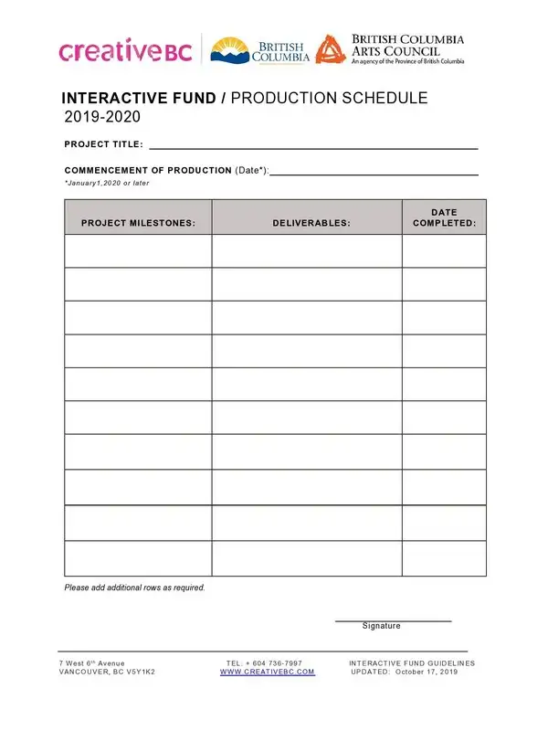 Production Schedule Template 18