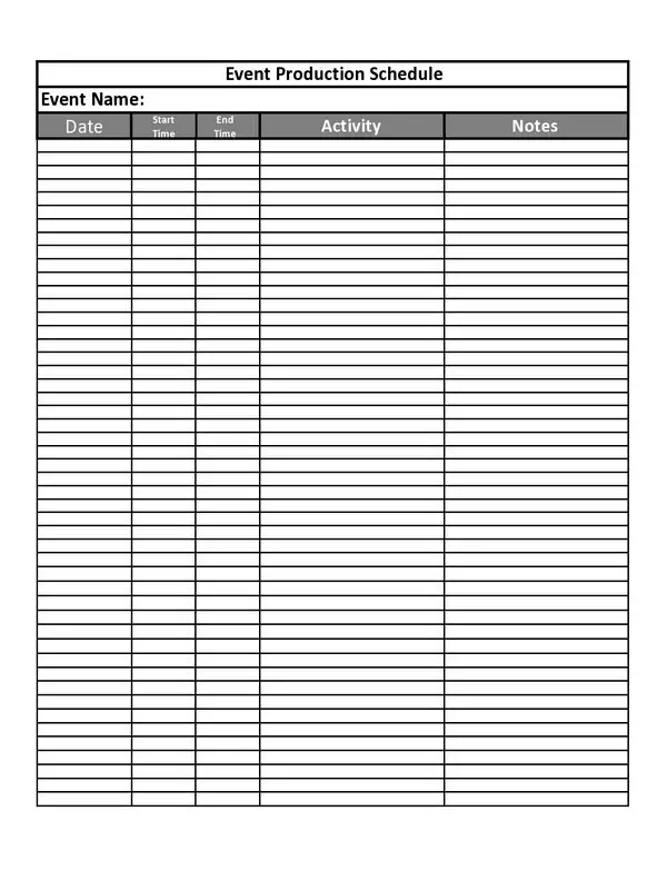 Production Schedule Template 24