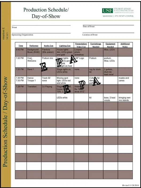 Production Schedule Template 25