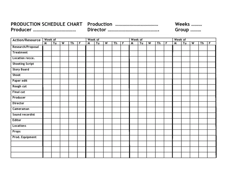 Production Schedule Template 30
