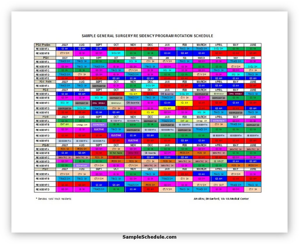 Rotation Schedule Template 18