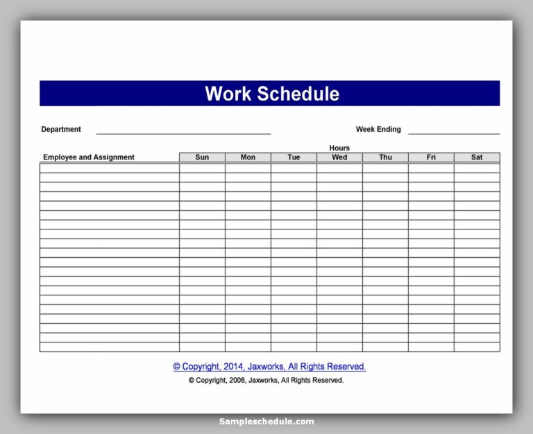 20 Sample Employee Schedule
