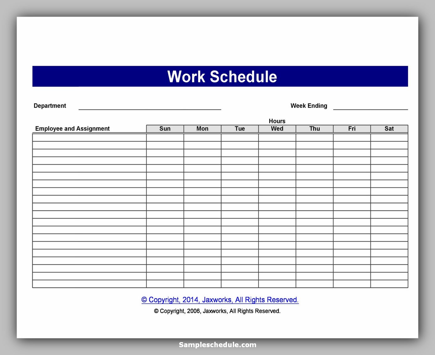 20 sample employee schedule