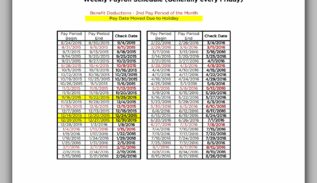 Weekly Payroll Schedule Template