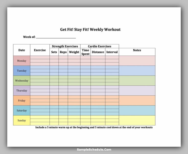 44+ Free Workout Schedule Template Excel, Word & Tips to find it