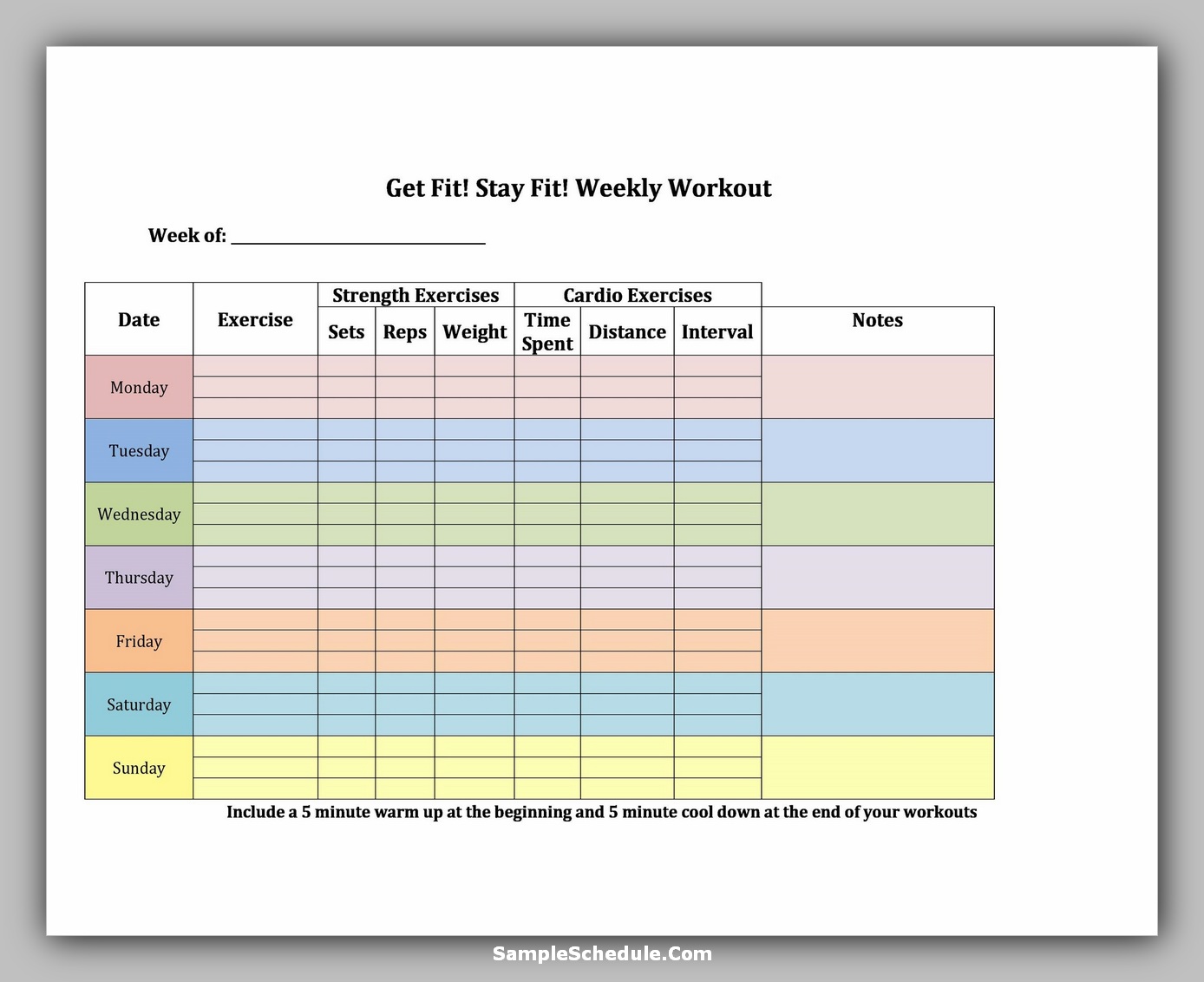 44+ Free Workout Schedule Template Excel, Word & Tips to find it