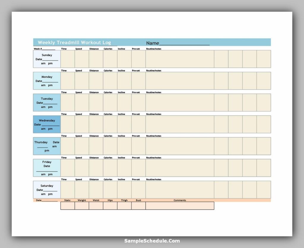 Workout Schedule Template 06