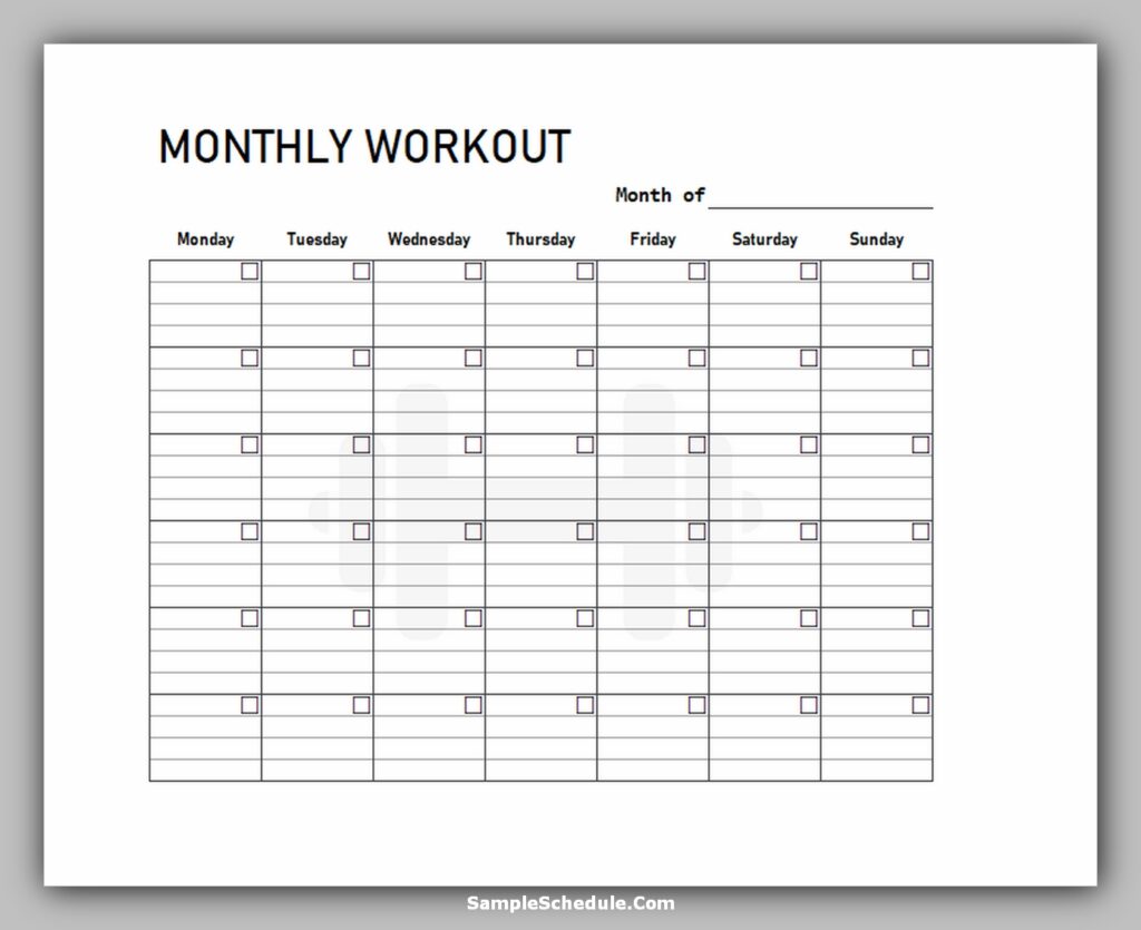 Workout Schedule Template 09