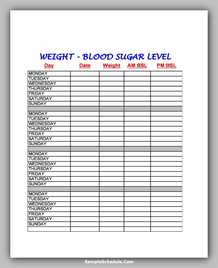 Workout Schedule Template 33