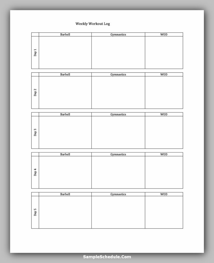 Workout Schedule Template 39 Workout Schedule Template 39