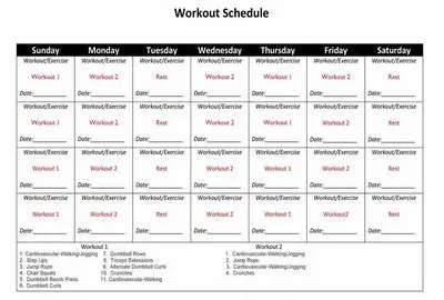 Workout Schedule Template Featured