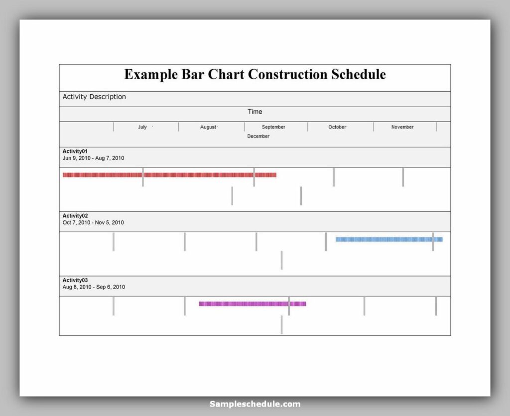 Bar chart construction schedule