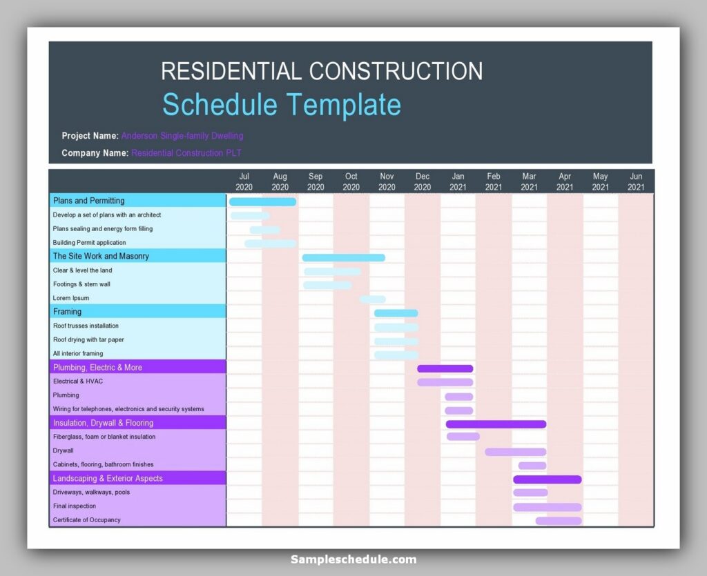 construction work schedule template 20