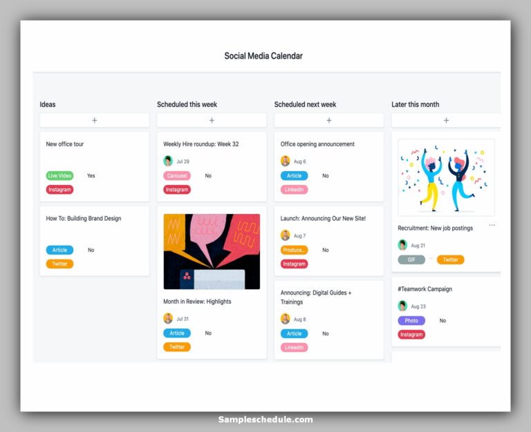 10 Social Media Schedule Template