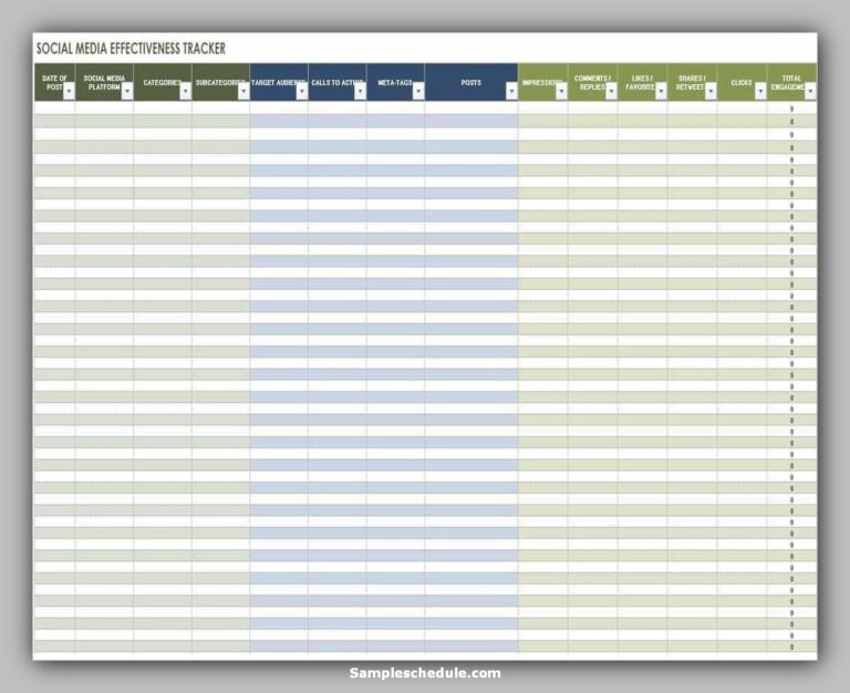 10 Social Media Schedule Template