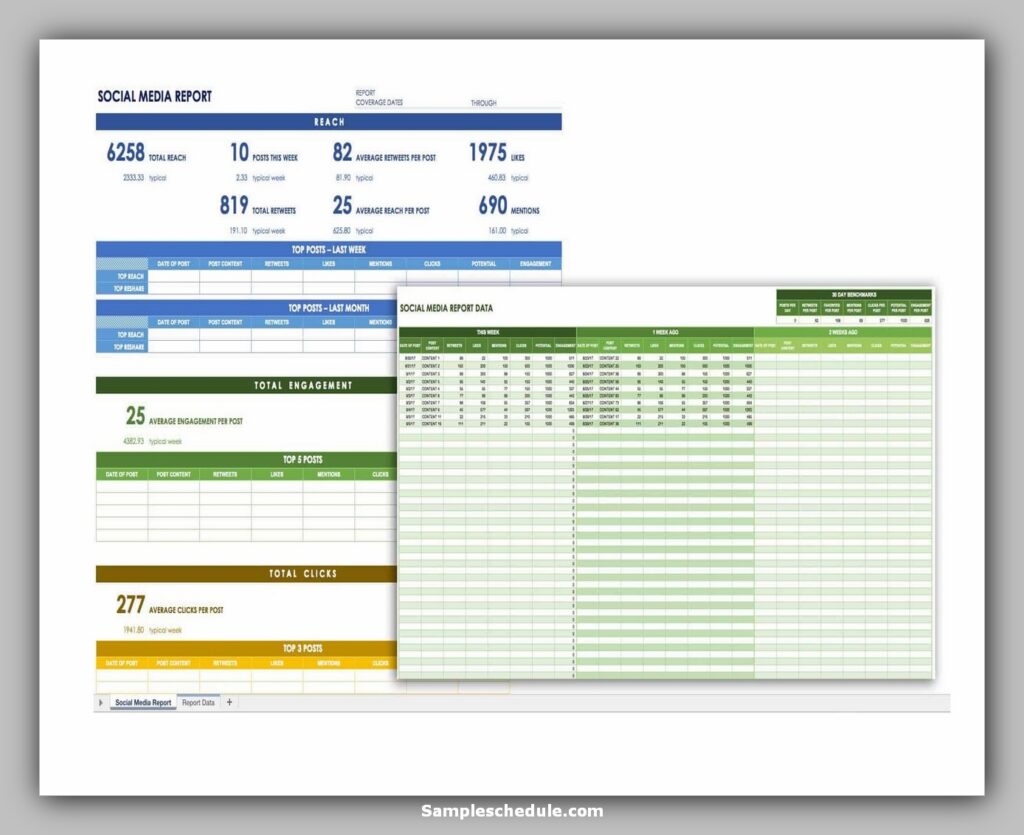 free social media schedule template - social media report