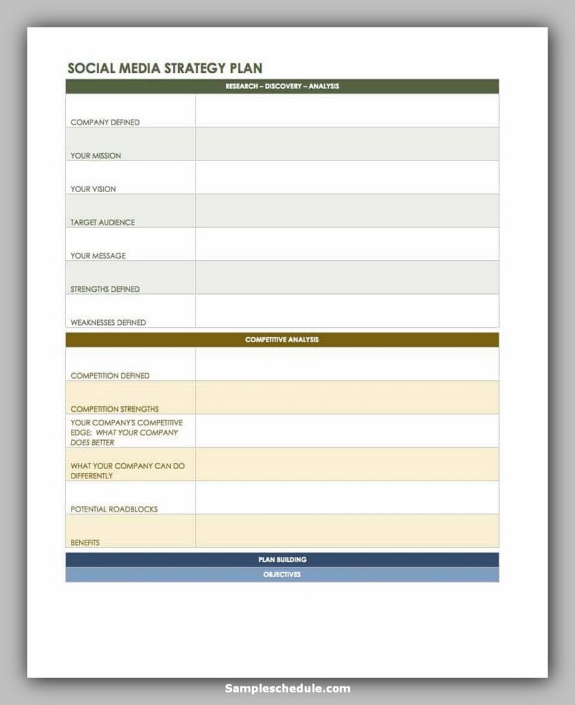 social media schedule template 10