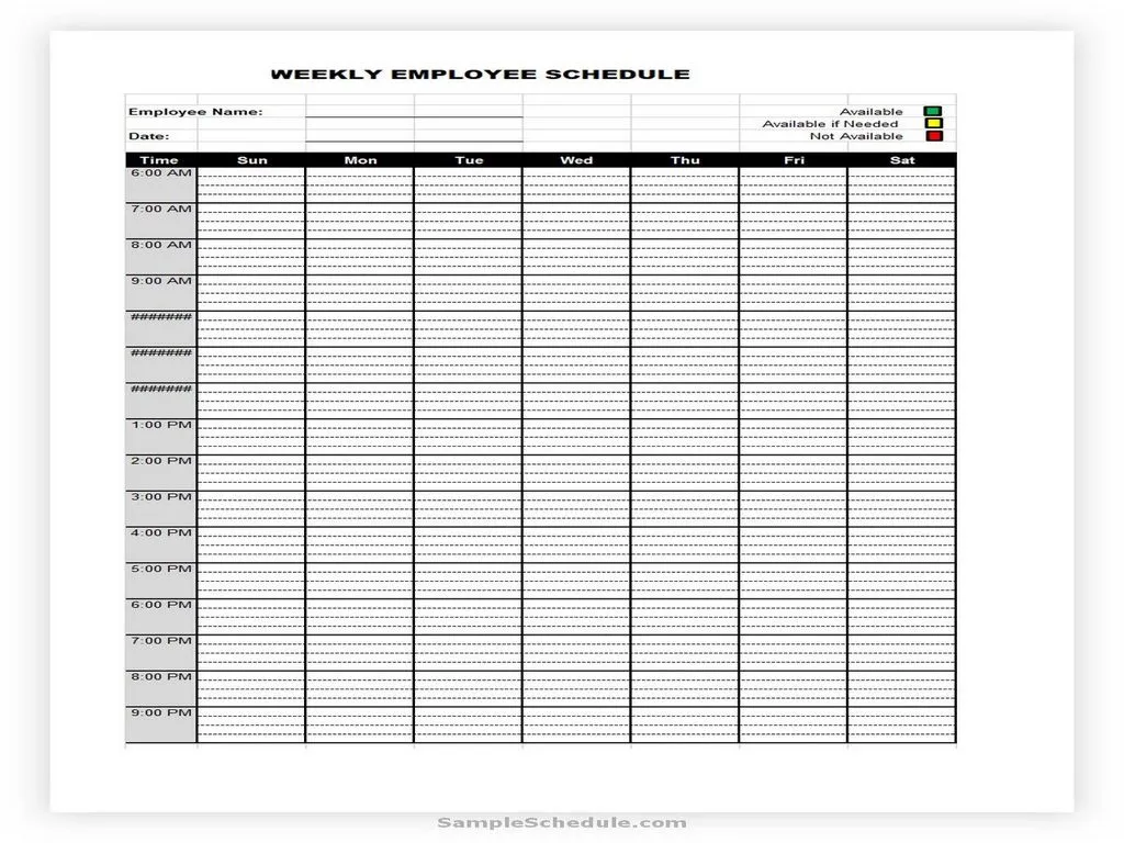 Weekly Employee Shift Schedule Template Excel 06