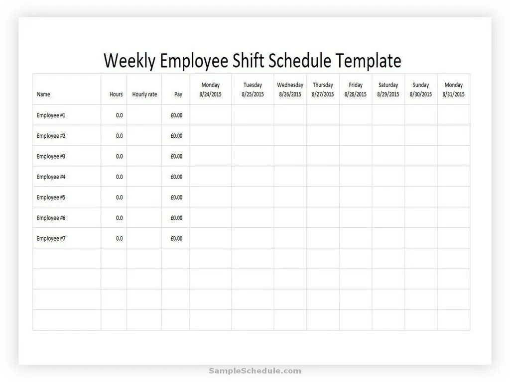 Weekly Employee Shift Schedule Template Excel 10