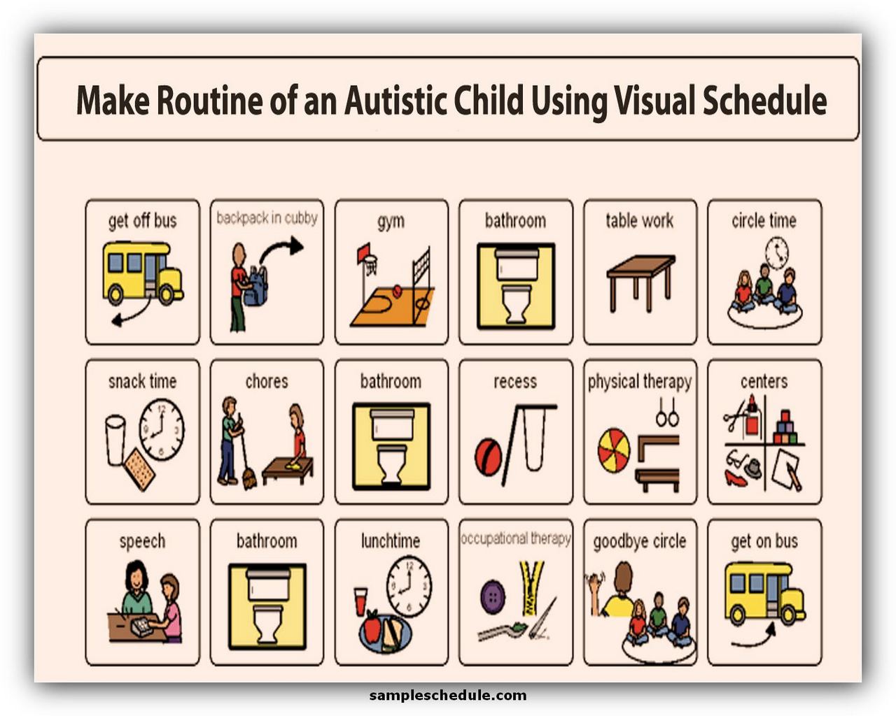3 interesting visual schedule for autism sample schedule