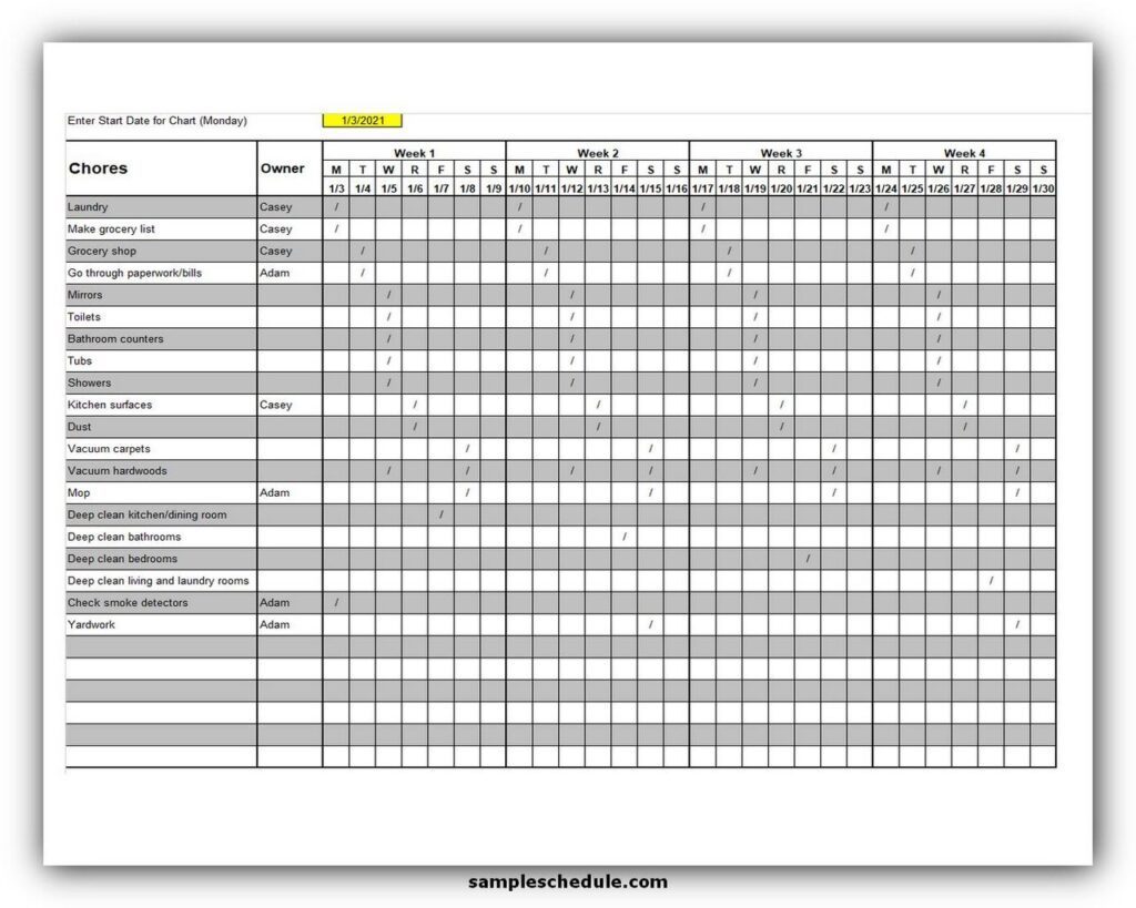 Free Cleaning Checklist Template Excel